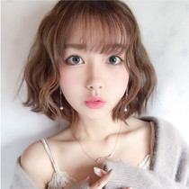 Wig female short hair round face realistic Net red instant noodles short curly hair corn hot natural inner buckle fluffy full head cover
