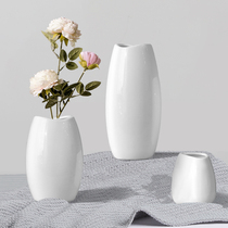 Hipster ceramic white goose egg twin vase flower arrangement dry flower Nordic home TV cabinet living room ornaments