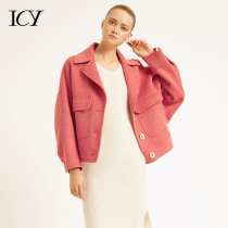 icy Spring New temperament wool double-sided coat woolen short coat woolen coat women