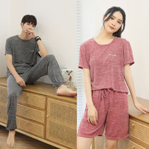 Summer Lovers Pyjamas Short Sleeves Women Summer Thin style New spring and autumn models Mens home Suits Home home Three sets