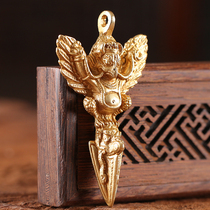 Hong pure copper gold wings Dapeng bird pendant tantric Guardian necklace Buddhist King Kong demon pestle male Lady personality