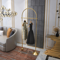 Clothing store display stand gold and silver floor-to-ceiling rack Simple modern ins womens clothing store display light luxury hangers