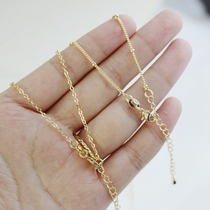 Homemade 14K Baum gold plated Gold Plated gold necklace pressed light flat 0 septico necklace with water drop prolonging chain total length 45 cm