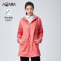 HONMA new golf womens jacket coat anti-splashing windbreaker printing drawstring slim fashion