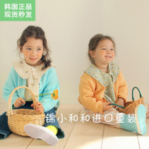 Now Jin Xiaohe and amber Korean childrens clothing Girls cardigan sweater Yangqi spring 2021 new thin sweater