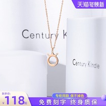 Small ck Circle crown necklace female niche design sense Advanced Simple versatile pendant choker 2021 New