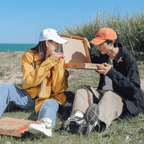 Mens tooling long sleeve shirt spring and autumn loose Tide brand jacket casual clothes solid color wild shirt jacket