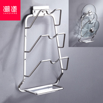 Non-perforated pot cover rack Wall-mounted 304 stainless steel kitchen shelf Pot cover storage rack Pot cover shelf