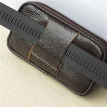 Cow Leather Mobile Phone Bag Mens Cross Section Hung Waist Genuine Leather Wallet Wearing Leather Belt Cross Satchel for elderly migrant workers to work with