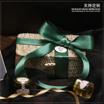 Woven basket Bamboo straw braid bridesmaids with hand ceremony wedding supplies bamboo basket square flap gift box baby gift bag