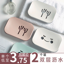 Soap box no holes creative personality drain cartoon toilet bathroom home soap box rack cute soap box