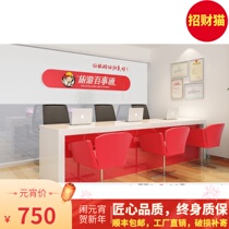 Front Desk Reception Desk Brief About Modern Atmosphere Desk Desk Greeting Bentdesk Collection Silver Desk Baking Varnish Consultation Table Imitation Stone Veins