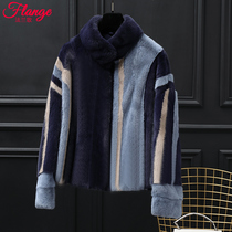 2021 new splicing Buffy mink fur Grass Fashion Women Imported Whole Mink Velvet Fur Fur U Leather Sashimi Jacket Short