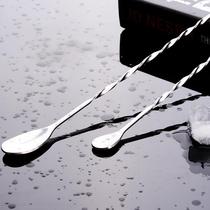 Cocktail bar spoon coffee milk tea stirring spoon bar spoon stainless steel long bar spoon 32cm long handle stirring rod