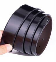 Double-sided leather mens belt headline cowhide glossy pinhole belt body 3 4 shiny casual headless belt