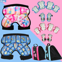 Childrens roller skating protector hip pad skateboard knee pad outdoor ski anti-skating pants skating helmet butt pad full set