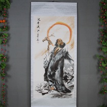 New Chinese style mounting painting in the hall painting celebrity hanging painting Chinese chinese painting rural lobby decoration painting Dharmana walking stick
