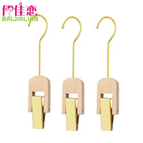 Clothing Clips Solid Wood Multifunction Clip Clothing Store Prop Clothes Hanger Hung Hat Socks Hanger Wood Circle Containing Trousers Clip