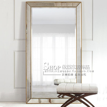 European mirror furniture custom-made floor fitting mirror floor mirror full-body dormitory mirror rectangular simple dressing mirror