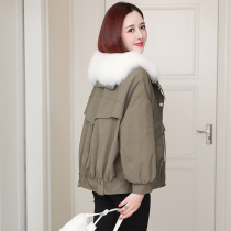 zqqz Pike women 2021 New Rex rabbit hair liner fox fur collar small man short fur coat D335