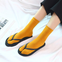 Womens two-finger socks Japanese Wood socks spring and autumn socks