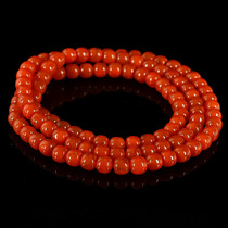 85 22 grams 8mm nine mouth material persimmon red South red agate old beads necklace Buddha beads multi-circle hand string