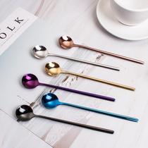 Coffee spoon stainless steel small spoon dessert milk tea mixing spoon hanging Cup spoon small spoon fruit powder milk powder spoon milk tea