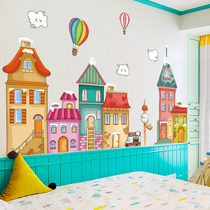 Cartoon Wall Sticker Children Room Placement Bedroom room wallpaper Self-adhesive Creative Decorative Wall Paper Applid 3D Cubism