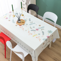 Small fresh fashion simple tablecloth Waterproof and oil-proof leave-in PVC table cloth rectangular cute light luxury coffee table pad