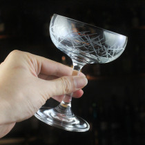 Japanese-style carved saucer glass crystal glass champagne cocktail glass classical Martini Cup Margaret Cup