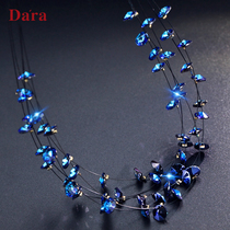 Dila trend Net red ins temperament necklace female simple luxury neck chain choker synthetic crystal sweater accessories
