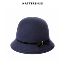  Hat Shihui hat female autumn and winter wool hat handmade knot fisherman hat winter elegant dome small top hat