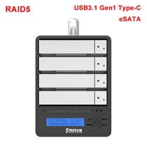 RAIDON4 disk bay SR4-SB31A USB C disk array cabinet hardware RAID5 with LCD LCD screen