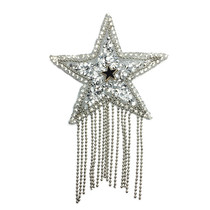 Net red hot painting patch five-pointed star tassel cloth patch clothing accessories decorative seam patch patch diy rhinestone accessories