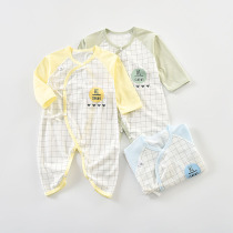 Baby Shang newborn clothes 0-6 months long sleeve strap butterfly clothes summer newborn baby jumpsuit boneless ha clothes