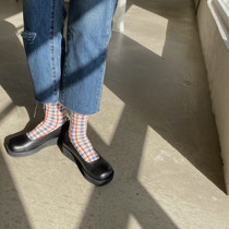 LET ME SEE classic striped midline socks high threaded elastic socks autumn and winter retro Japanese breathable cotton socks women tide