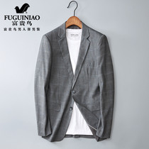 Rich Bird Spring and Autumn Plaid single West leisure business small suit mens thin fashion slim suit jacket