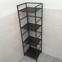 European bathroom shelf Floor-to-ceiling bathroom shelf shelf Towel rack Wrought iron four-layer shelf Storage rack