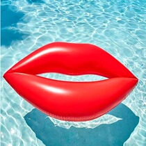 Inflatable red lips floating row swimming ring rose gold red lips floating row bubble floating ring water floating photography props