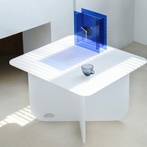 NASO that modern minimalist small square table small household type home tea table edge table Nordic ins wind acrylic table
