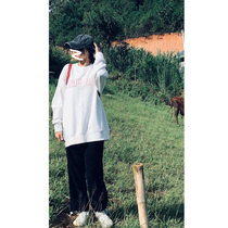 Letter Sweatshirt Women Autumn and Winter Small Top European and American High Street ins Tide Brand Hip Hop Loose Retro oversize