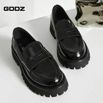 Small Leather Shoes Women 2022 Early Spring New Thick Bottoms Inglén Wind Lefu Shoes Genuine Leather 100 Hitch Jk Day Family Pine Pastry Single Shoes Woman