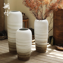 Floor large vase swing piece New Chinese retro flower arrangement withered branches ceramic bottle Hotel Minjuku Silent Wind Swing