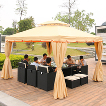 Outdoor awning Large square Roman stall Awning Courtyard Aluminum alloy gazebo four corners advertising campaign tent