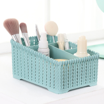 Plastic desktop containing box European-style large office debris containing cosmetic remote control Divided Rattan-woven shelves