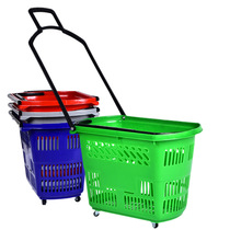 Liyu supermarket shopping basket with four-wheel hand basket plastic trolley trolley brand new PP material Shanghai factory direct sales