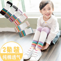 Girls leggings spring and autumn thin pants New baby spring wear thin foreign style baby children nine-point tights