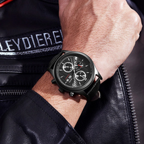 Carolet Fully Automatic Mechanical Watch Men Watch Men Watch Black Fashion Trends Real Leather Strap Casual Waterproof