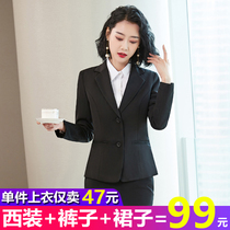 Spring and Autumn womens suit jacket Slim-fit suit Formal suit College interview professional womens suit overalls