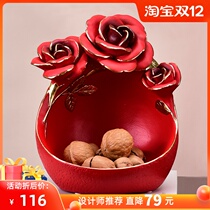 Creative flower entrance entrance storage key sundries living room coffee table happy fruit basket desktop light luxury decoration ornaments